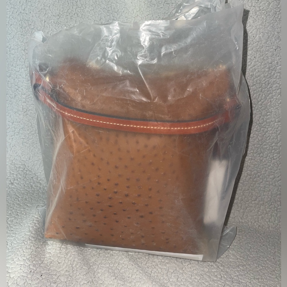 New with tags. Dooney & Burke Brown Ostrich Randy - Picture 3 of 3
